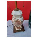 Lot of 3 Different Vintage Table Lamps - Oil Lamp Design, Artsy Green, Colorful Lamp with Brass Like Base