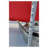 White Enamelware and Aluminum Tea or Coffee Kettle