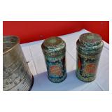 Vintage Spice Containers and Flour Sifter