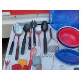 Huge Lot of Kitchen, Cooking and Baking Utensils Including Rolling Pins, Strainers, Straining Pitcher