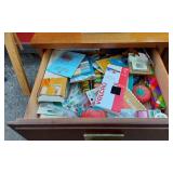 Sewing Machine Table with Sewing Machine and Supplies