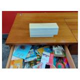 Sewing Machine Table with Sewing Machine and Supplies