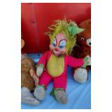 Vintage Stuffed Toys - Monkey, Clown, Bear, Dog