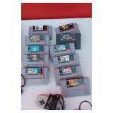 Super Nintendo with Controllers and Games Including Donkey Kong Country, Super Mario World and More