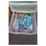 Craft Supplies In Plastic Cabinet, Wrapping Paper