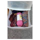 Craft Supplies In Plastic Cabinet, Wrapping Paper