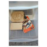 Craft Supplies In Plastic Cabinet, Wrapping Paper