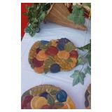 Wicker Cornucopia, Faux Sunflowers and Other Decor