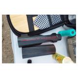 Muskie Fishing Guide, Camo Material, Older Game Camera, Soft Side Cooler with Cups