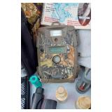 Muskie Fishing Guide, Camo Material, Older Game Camera, Soft Side Cooler with Cups