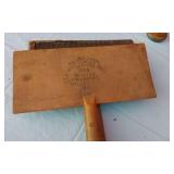 Vintage Wool Carding Paddles and Wooden Spools