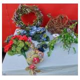 Faux Flowers and Wreaths