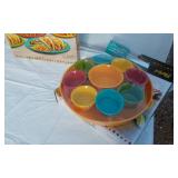 New Parini Fiesta Plate Set and condiment Server Set