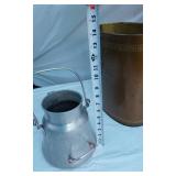 Older Garbage Bin and Wear-Ever Aluminum Pot