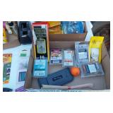 Assorted Household Supplies including Multi-Purpose Cement, Command Hooks, Tape Dispenser, Candles and Light Bulbs