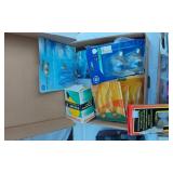 Assorted Household Supplies including Multi-Purpose Cement, Command Hooks, Tape Dispenser, Candles and Light Bulbs