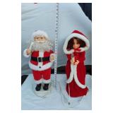 Animated Santa Claus and Mrs. Claus Figurines with Lights