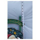 Holiday Decor including Santa Wall Hanging Sled and Sleigh with Pinecones