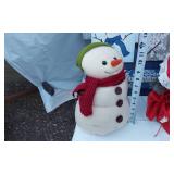 Christmas Decor featuring Snowman, Bear, and Tin Canister