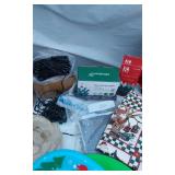 Lot of Christmas Decorations and Lights including Mini String Lights, Holiday Frames, and Decorative Items