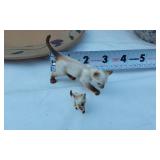 Mill Creek Stoneware Plate, Decorative Pottery Bowl, and Cat and Pig Figurines