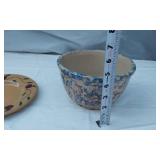 Mill Creek Stoneware Plate, Decorative Pottery Bowl, and Cat and Pig Figurines