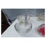 Lot of Glassware and Crystal Items including Bowls and Covered Dish