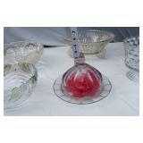 Lot of Glassware and Crystal Items including Bowls and Covered Dish