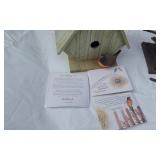 Marjolein Bastin Birdhouse with Accessories and Metal Tree Sculpture (maybe led? or copper? it