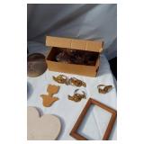 Assorted Decorative Home Items including Wooden Plaques, Mirrors, and More