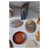 Assorted Decorative Home Items including Wooden Plaques, Mirrors, and More