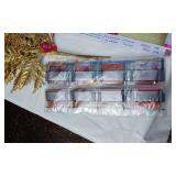Craft Supplies Set including Gold Wreath, Ribbon, and Decorative Items