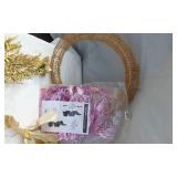 Craft Supplies Set including Gold Wreath, Ribbon, and Decorative Items