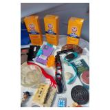 Various Household and Collectible Items including Arm & Hammer Pet Fresh, Projectables, and Miscellaneous Toys and Tools