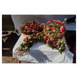 Lot of Decorative Items Featuring Pine Cones and Faux Flowers
