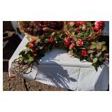 Lot of Decorative Items Featuring Pine Cones and Faux Flowers