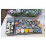 Assorted Craft and Household Items including Teach Yourself to Knit Book, Paint Set, and Home Decor