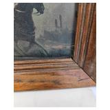 Framed John Wayne Portrait and Cowboy and His Horse Sketch