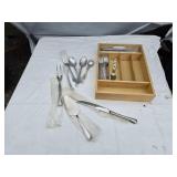 Wallace Stainless Steel Flatware Set with Wooden Organizer