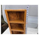 Oak Corner Shelf, Towel Bar, and Wire Rack