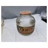 Crisco Vintage Glass Jar and Mixing Bowl
