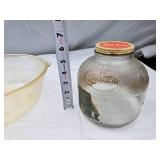Crisco Vintage Glass Jar and Mixing Bowl