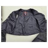 Leather Motorcycle Apparel including Interstate Leather Vest Size L and Interstate Leather Chaps Size Small. And Milwaukee Vest Liner SizeL