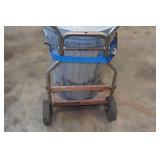 Metal Trash Can on Hand Cart