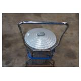 Metal Trash Can on Hand Cart