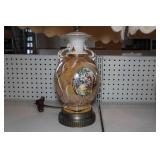 Pair of Painted Glass Lamps