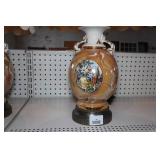 Pair of Painted Glass Lamps