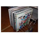 Record Albums with Rack - Elvis, Young Rascals, Grand Funk