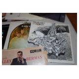 Record Albums with Rack - Elvis, Young Rascals, Grand Funk