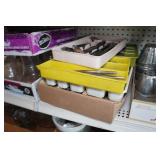 Assorted Housewares - Pots and Pans, Antique Glassware, Cutlery, Flatware, Jerky Maker